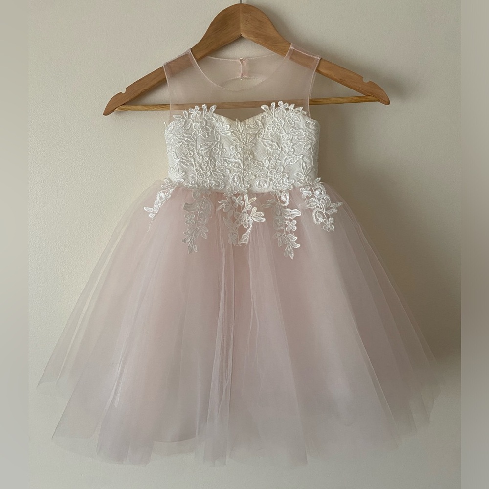 Misdress Pink Tulle Flower Girl Dress